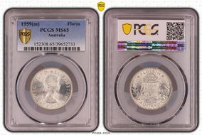 1959(m) Florin KM-60  Ag MS65