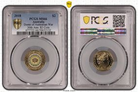 2018 $2 Dome of Australian War 30th Ann. $2 Coin Colorized MS66