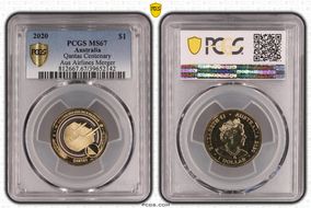 2020 $1 Qantas Centenary Aus Airlines Merger MS67