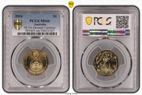 2016 $1 50 Yrs Decimal Currency MS66