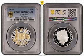 2016 50C Selective Gilt Silver 50th Ann. Decimal Currency PR70DCAM