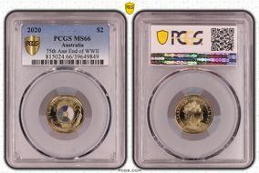 2020 $2 75th Ann End of WWII Colorized MS66