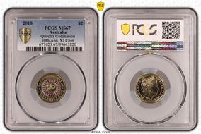 2018 $2 Queen's Coronation Colorized 30th Ann. $2 Coin MS67