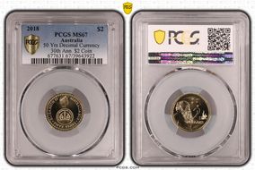 2018 $2 50 Yrs Decimal Currency 30th Ann. $2 Coin MS67