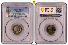 2017 $2 Remembrance Day Colorized MS67