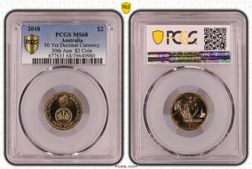 2018 $2 50 Yrs Decimal Currency 30th Ann. $2 Coin MS68