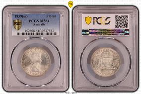 1959(m) Florin KM-60  Ag MS64