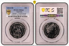 2013-M 50C Commonwealth Stamps Counterstamp MS66