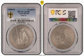 1908-B Trade$ Prid-18 AU58