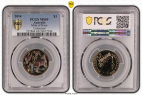 2014 $1 Mob of Roos AlBr Colorized MS69