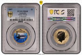 2007 $1 White Shark  Colorized MS68