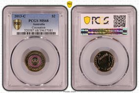 2013-C $2 Coronation Colorized MS68