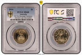 2016 $1 50 Yrs Decimal Currency MS68