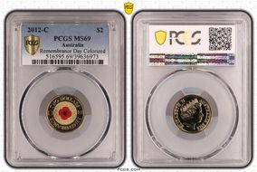 2012-C $2 Remembrance Day Colorized MS69