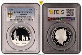 2005 50C Remembrance Silver PR70DCAM