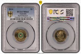 2014 $2 Remembrance - Colorized MS64