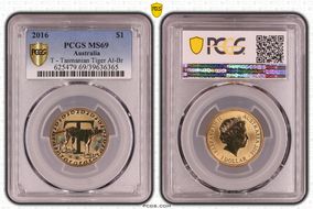 2016 $1 T - Tasmanian Tiger Al-Br MS69