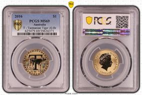 2016 $1 T - Tasmanian Tiger Al-Br MS69