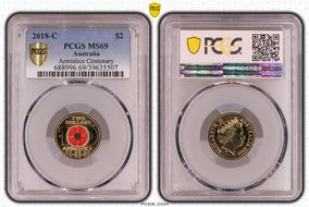 2018-C $2 Armistice Centenary Colorized MS69
