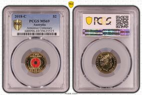 2018-C $2 Armistice Centenary Colorized MS69