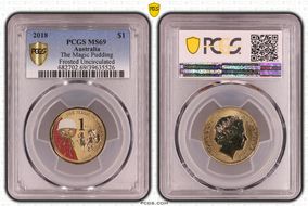 2018 $1 The Magic Pudding Colorized, Frosted Unc. MS69