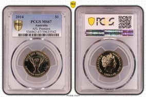 2014 $1 AFL Premiers MS67