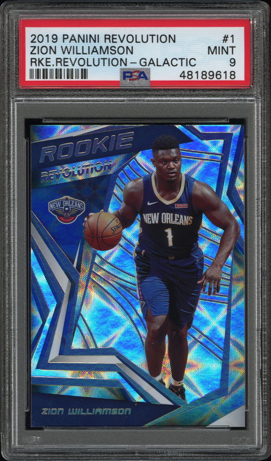 2019 Panini PANINI REVOLUTION ROOKIE REVOLUTION RKE.REVOLUTION-GALACTIC #1 Zion Williamson front