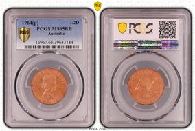 1964 Y. (p) 1/2D MS65RB