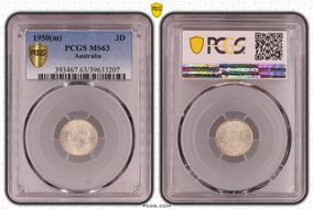 1950(m) 3D KM-44  Ag MS63
