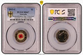 2012-C $2 Remembrance Day Colorized MS67