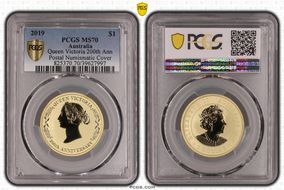 2019 $1 Queen Victoria 200th Ann Postal Numismatic Cover MS70