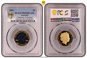 2001 $1 Centenary-Colorized PR69DCAM
