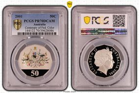2001 50C Centenary of Federation Colorized PR70DCAM