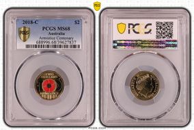 2018-C $2 Armistice Centenary Colorized MS68