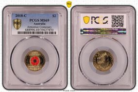 2018-C $2 Armistice Centenary Colorized MS69