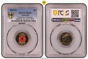 2018-C $2 Armistice Centenary Colorized MS69