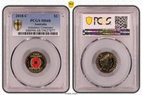 2018-C $2 Armistice Centenary Colorized MS68