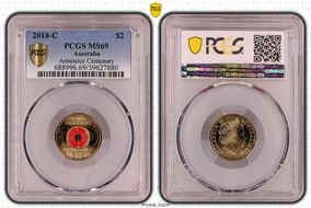 2018-C $2 Armistice Centenary Colorized MS69
