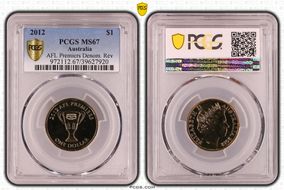 2012 $1 AFL Premiers Denom. Rev MS67