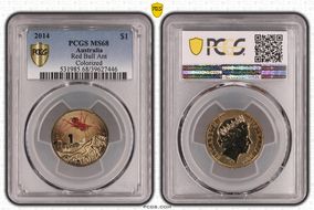 2014 $1 Red Bull Ant Colorized MS68