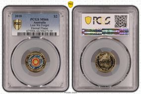 2018 $2 Lest We Forget Eternal Flame Colorized MS66