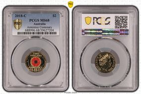 2018-C $2 Armistice Centenary Colorized MS68