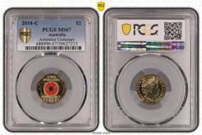 2018-C $2 Armistice Centenary Colorized MS67