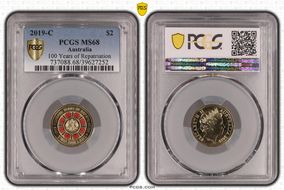 2019-C $2 100 Years of Repatriation Colorized MS68