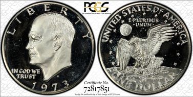 1973-S $1 Silver, DDO, FS-101 PR69DCAM