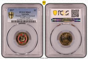 2017 $2 Possum Magic Colorized Visible Hush MS65
