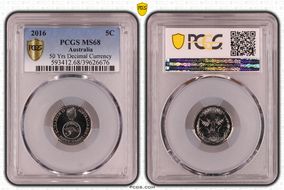 2016 5C 50 Yrs Decimal Currency MS68