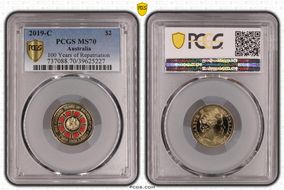 2019-C $2 100 Years of Repatriation Colorized MS70