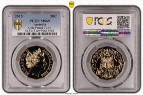 2015 50C Gilt Cu-Ni MS69
