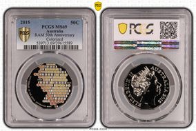 2015 50C RAM 50th Anniversary Colorized MS69